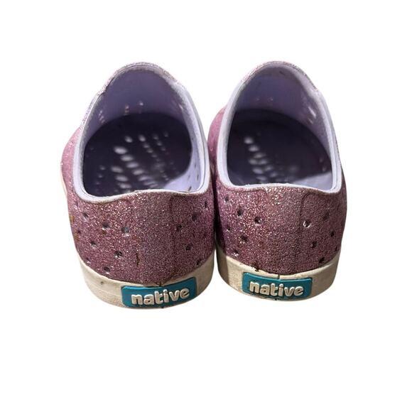 Native Jefferson Bling Purple Glitter Shoes Toddler Size 8 - Picture 3 of 6
